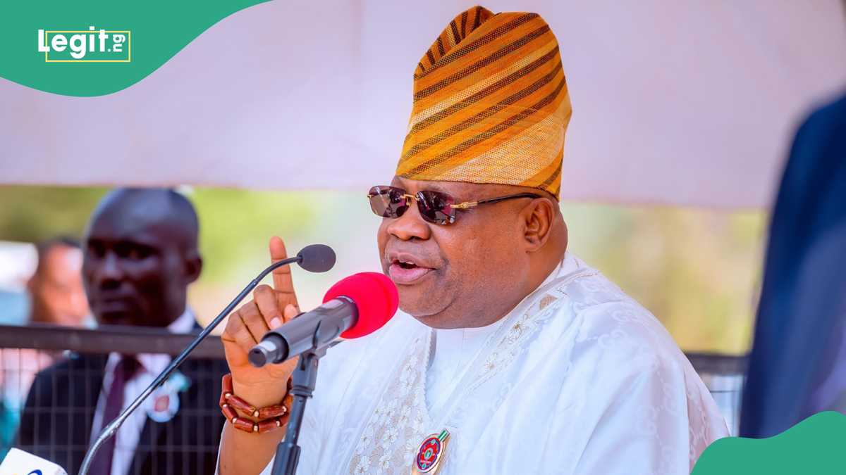 A professional portrait symbolizing Ademola Adeleke’s career journey from the US to Nigeria and his role as Osun State governor