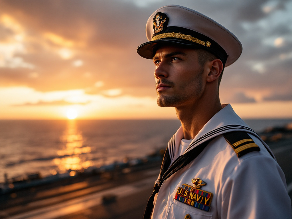 A U.S. Navy sailor on the deck of the USS Abraham Lincoln reflecting on military mental health challenges