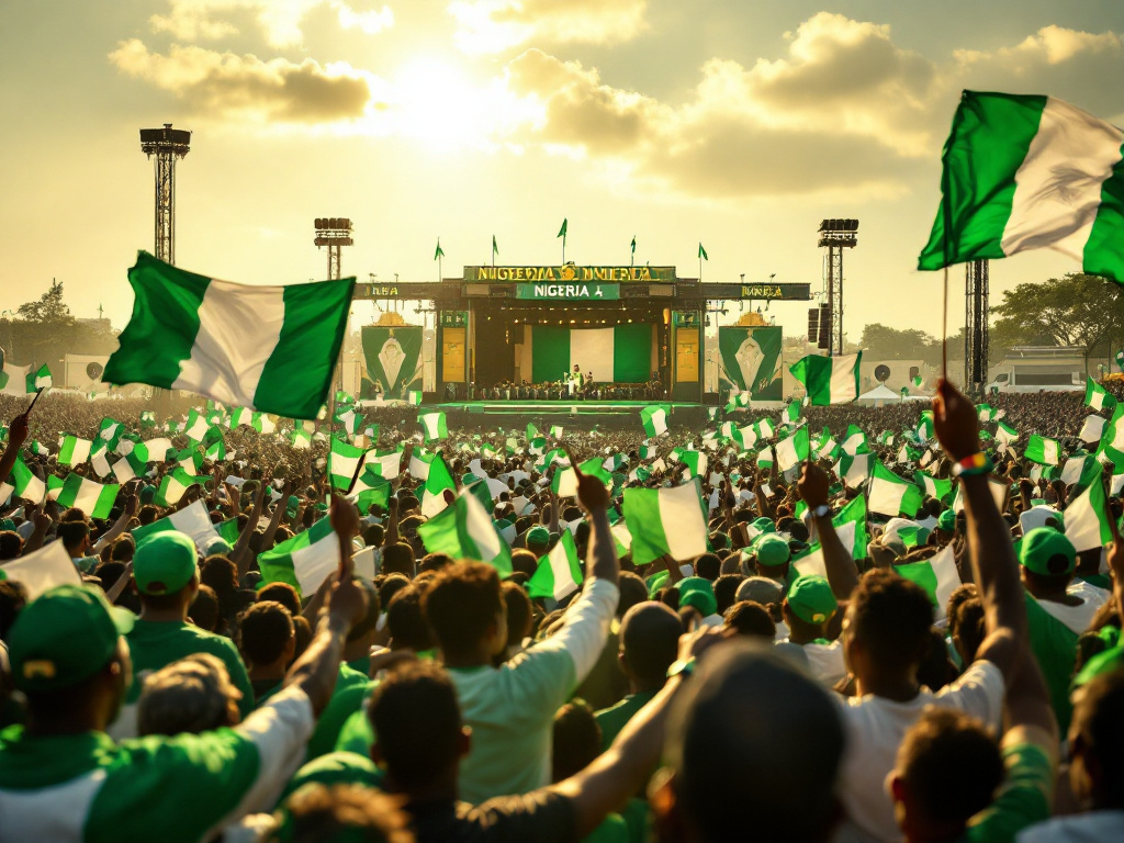A Nigerian political rally scene representing APC election plans and public engagement