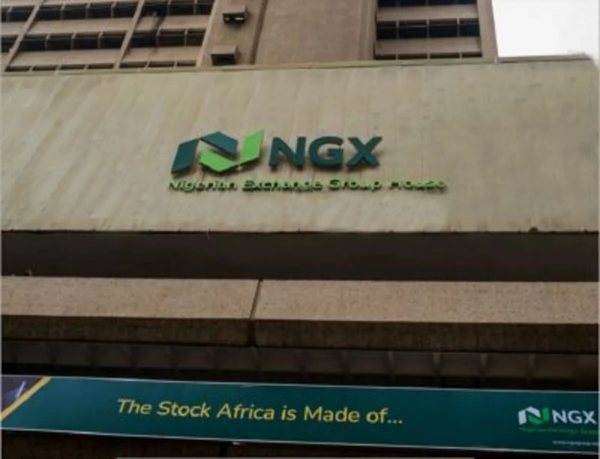 A modern Nigerian stock exchange trading floor with digital screens and professional traders, symbolizing the upgrade to Frontier Market status.