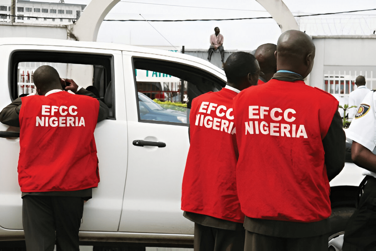 EFCC investigators at a Lagos oil depot examining fuel tanks related to the N4.4bn diesel fraud case