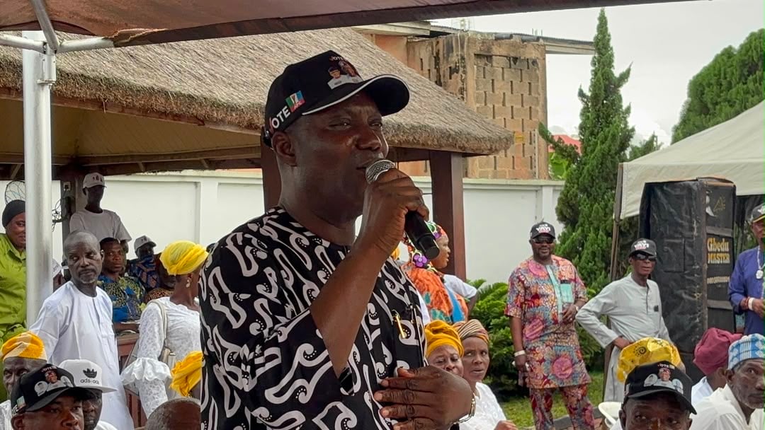Community meeting with APC party members discussing campaign strategies in Ogun State