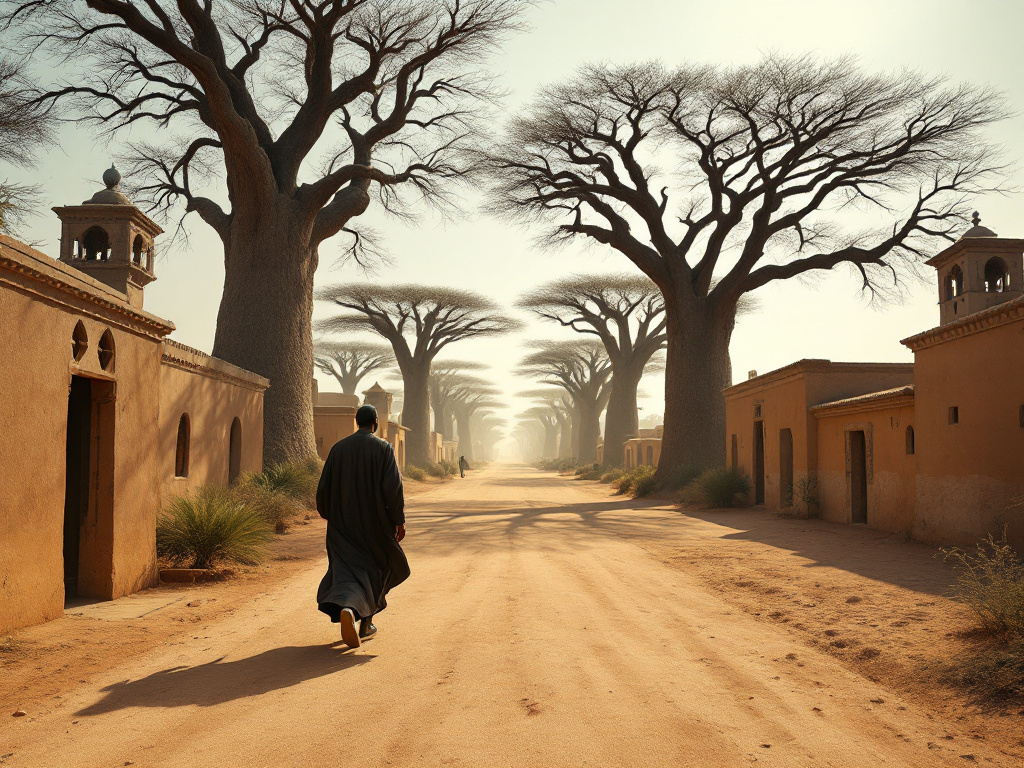 A symbolic image of a political figure walking briskly in a Sokoto setting, representing transition and leadership change in the 2027 governorship race.