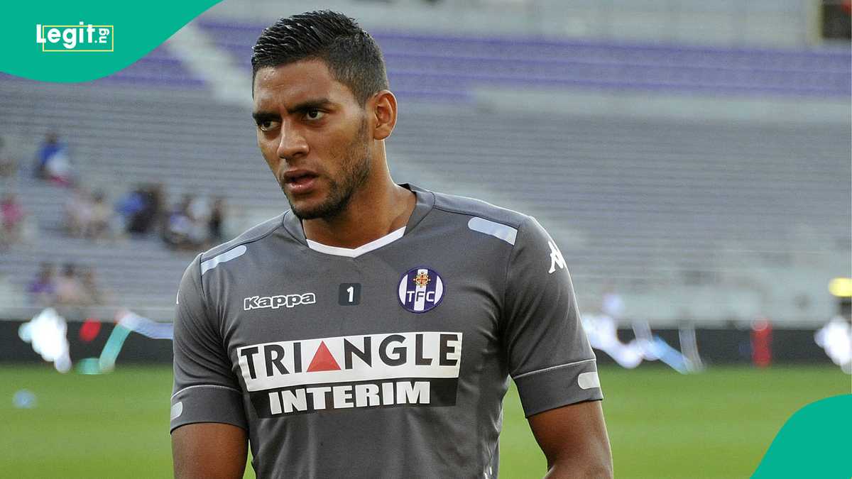 Goalkeeper in Madagascar kit training on a Lagos pitch ahead of Nigeria match