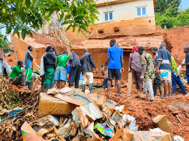 Residential building in Enugu with construction tank visible on site