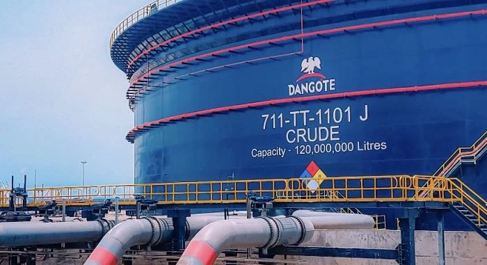 Aerial view of Dangote Petroleum Refinery in Lagos, showcasing its massive industrial infrastructure and modern facilities.
