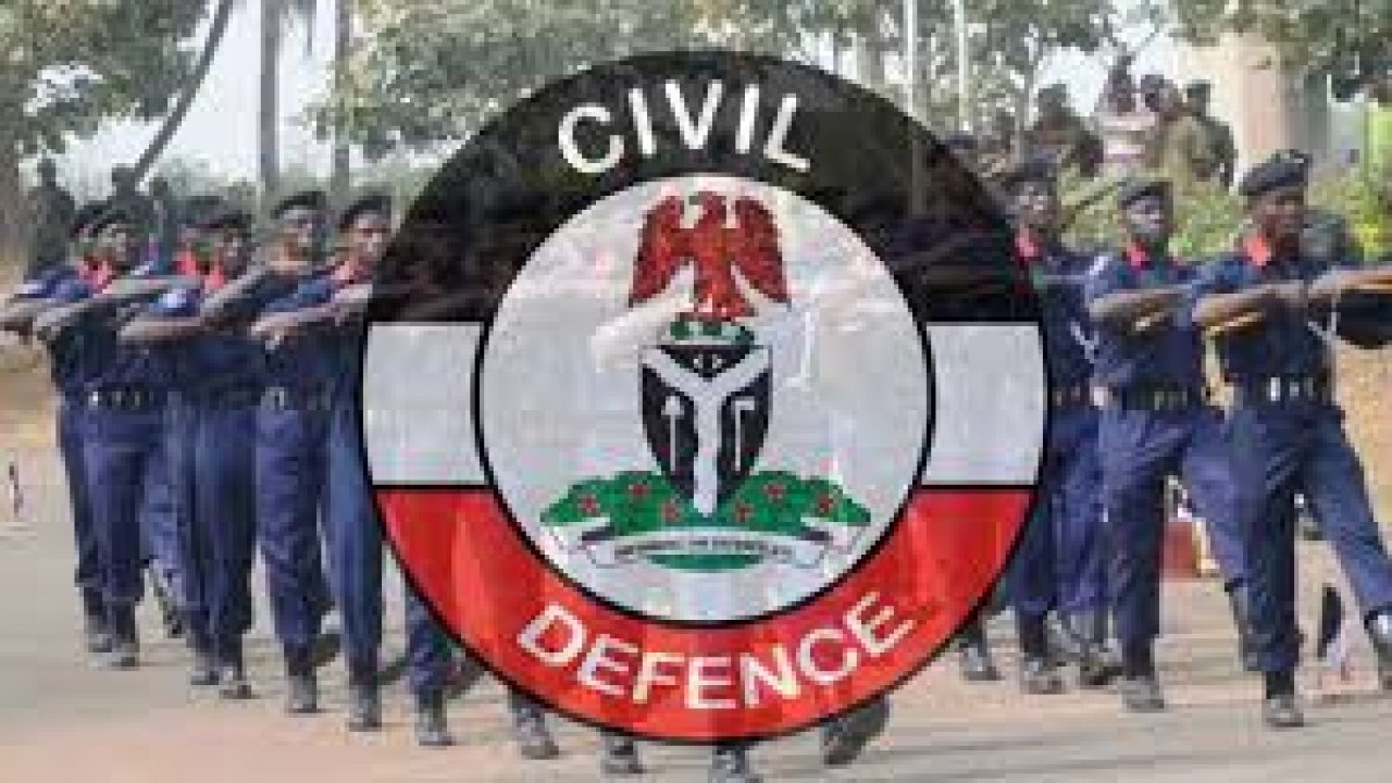 NSCDC patrol near railway tracks in a rural Kano village