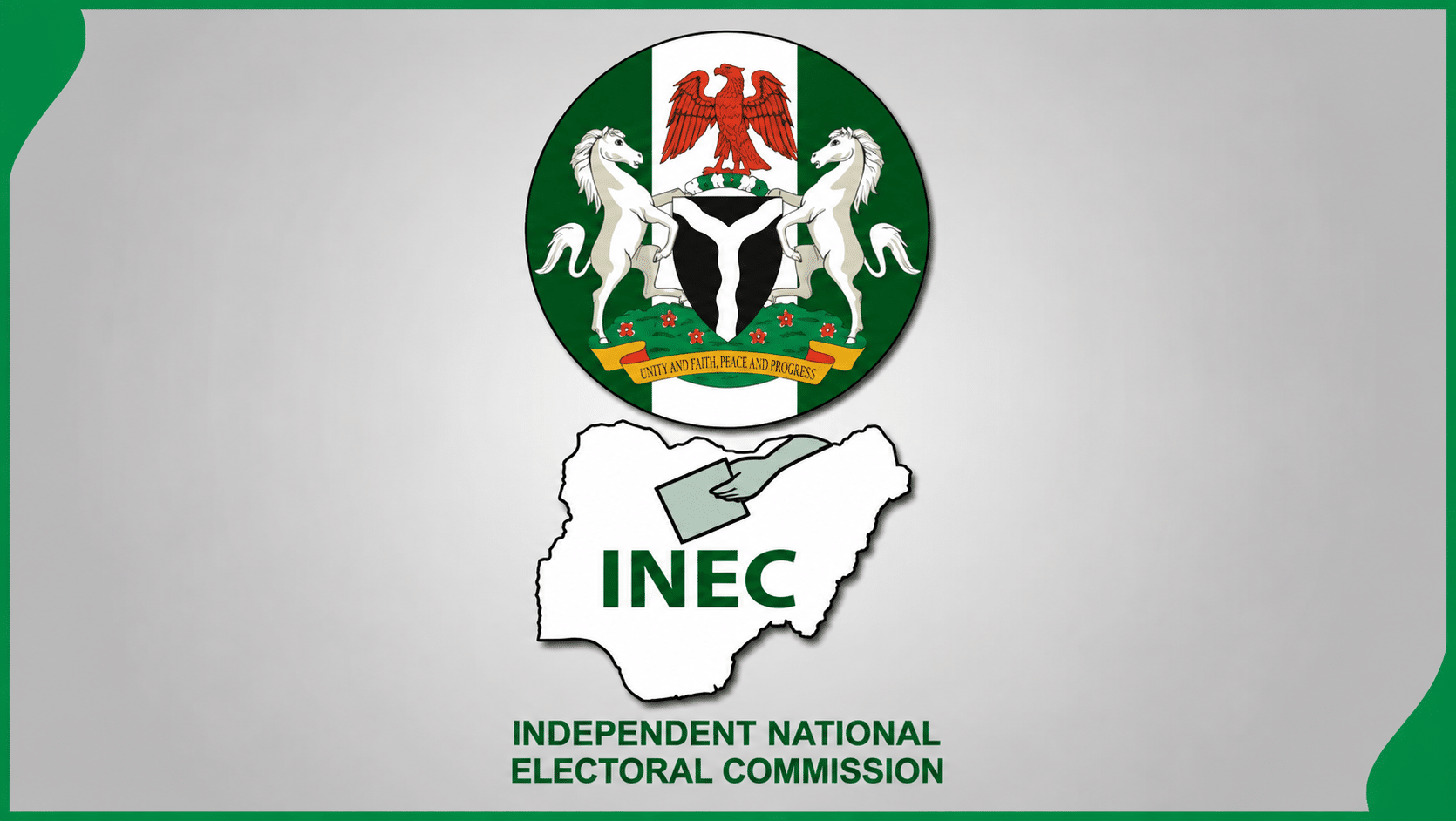INEC headquarters in Abuja with Nigerian flag and citizens walking nearby