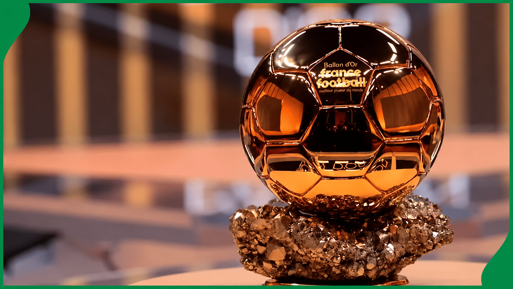 African footballers from various nations gathered on a stadium pitch at sunset, representing the 2026 Ballon d'Or final 10
