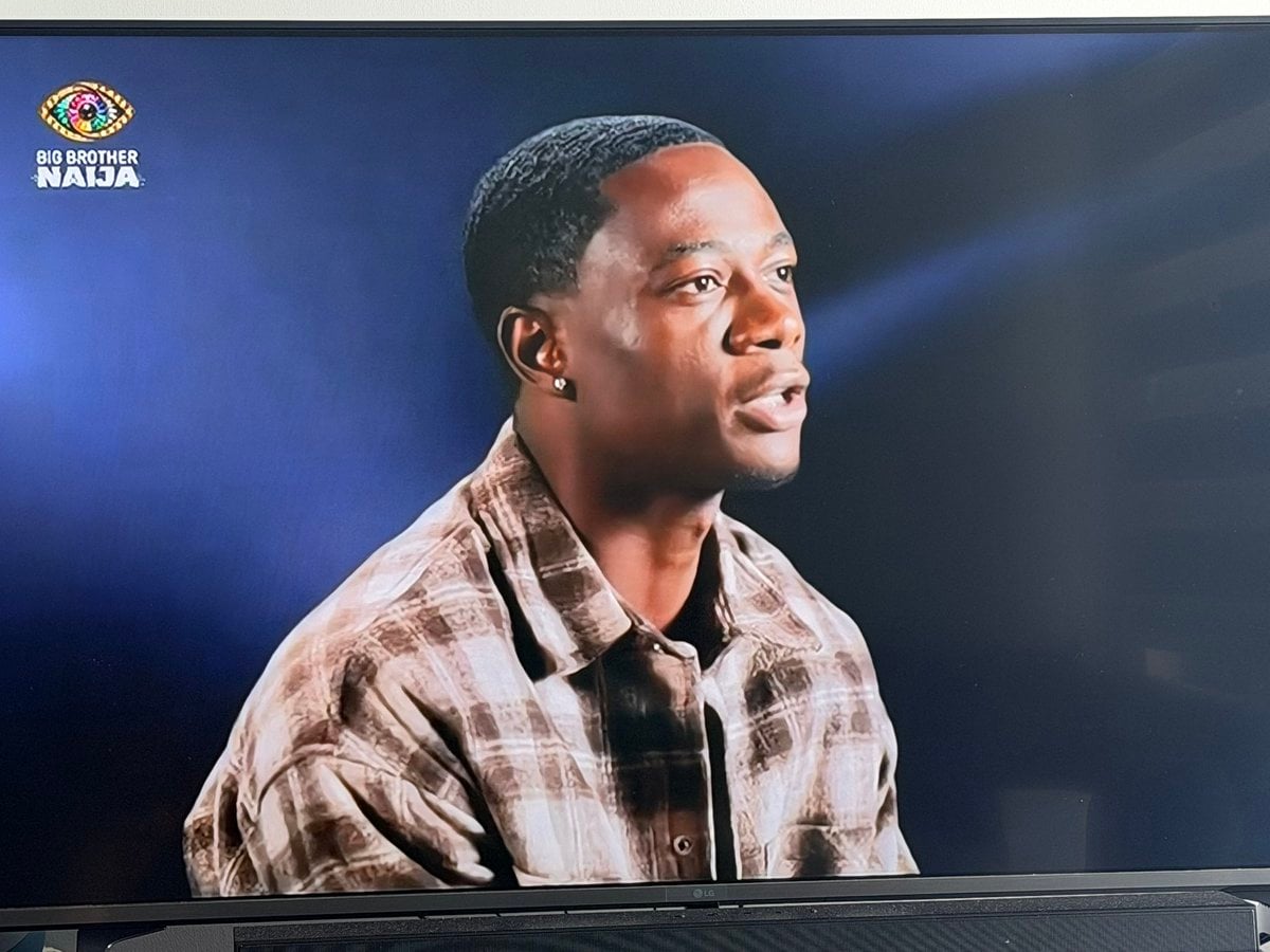 BBNaija S11 finale studio set with lights and logo