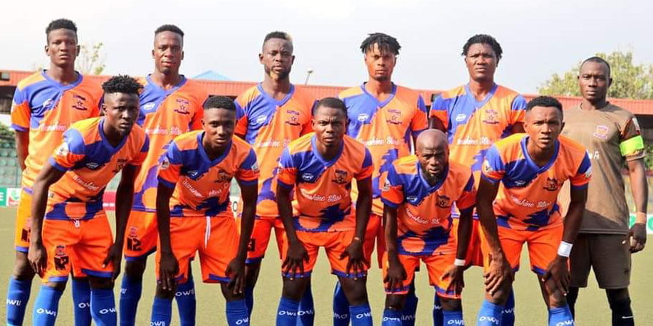 Sunshine Stars players undergoing fitness tests on the training ground in Akure