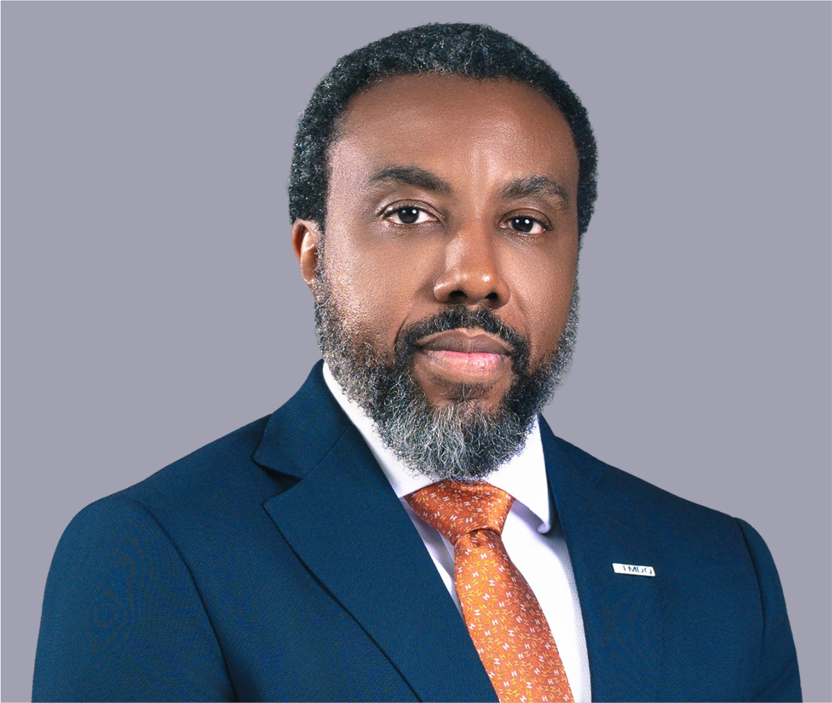 Nigerian financial district with digital currency symbols representing fintech and forex markets