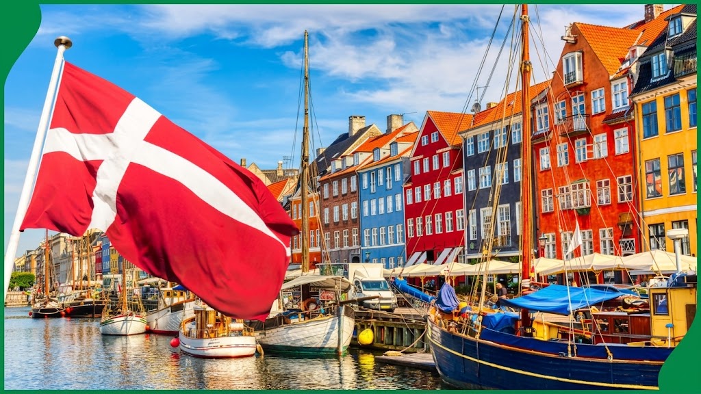 Secure data center with abstract network visualization, representing a major cybersecurity breach affecting Denmark's population registry