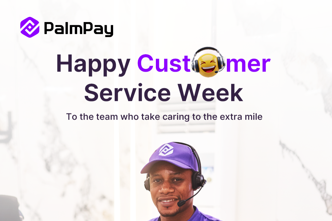 PalmPay team collaborating in a Lagos office during Customer Service Week