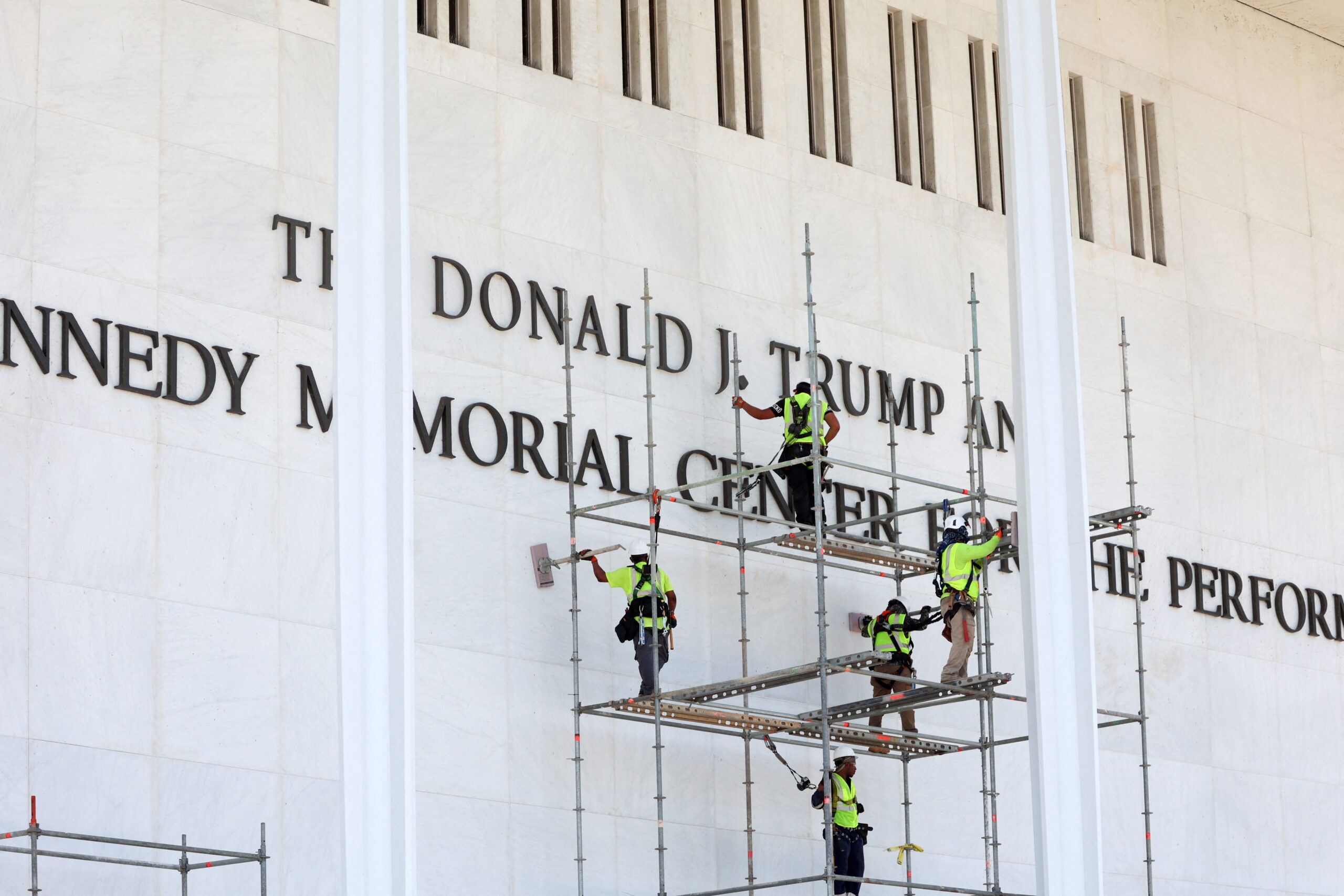 Historic government building with nameplates illustrating naming traditions