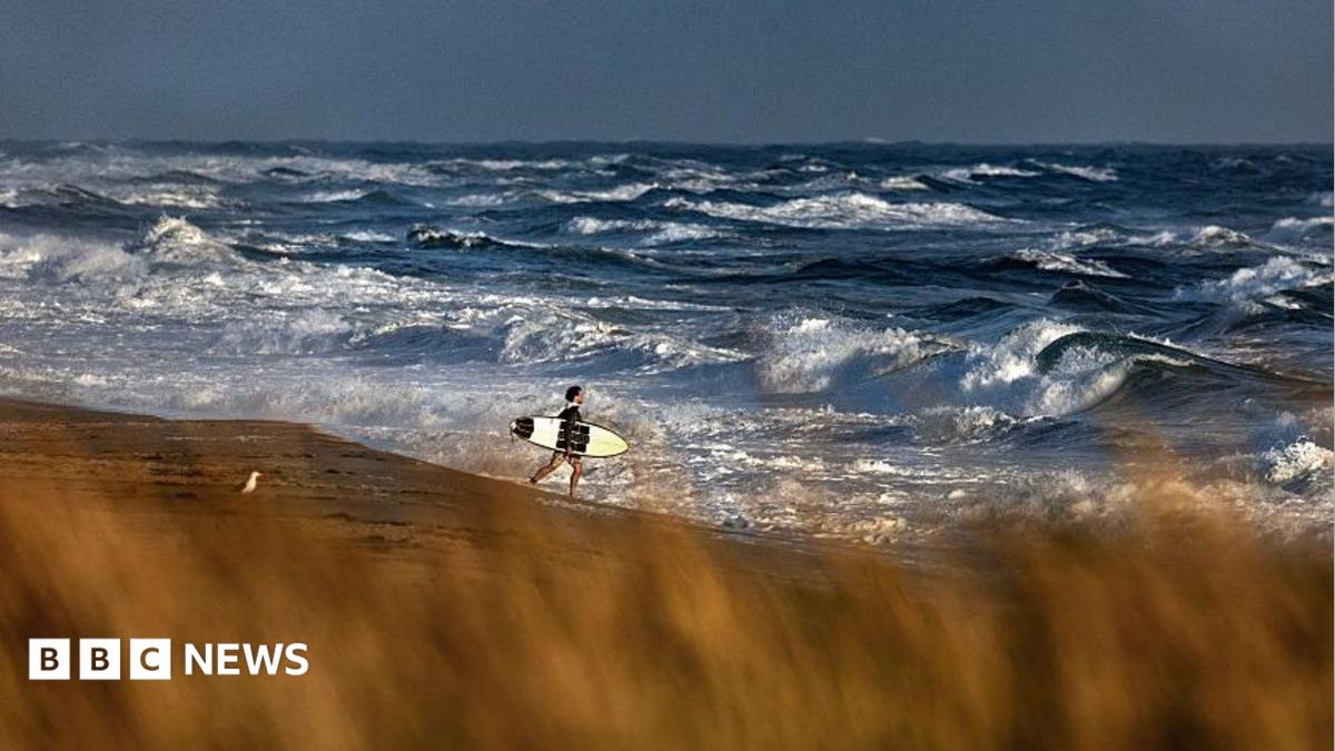 Floating debris on the Atlantic Ocean near the US coast after a missing flight incident