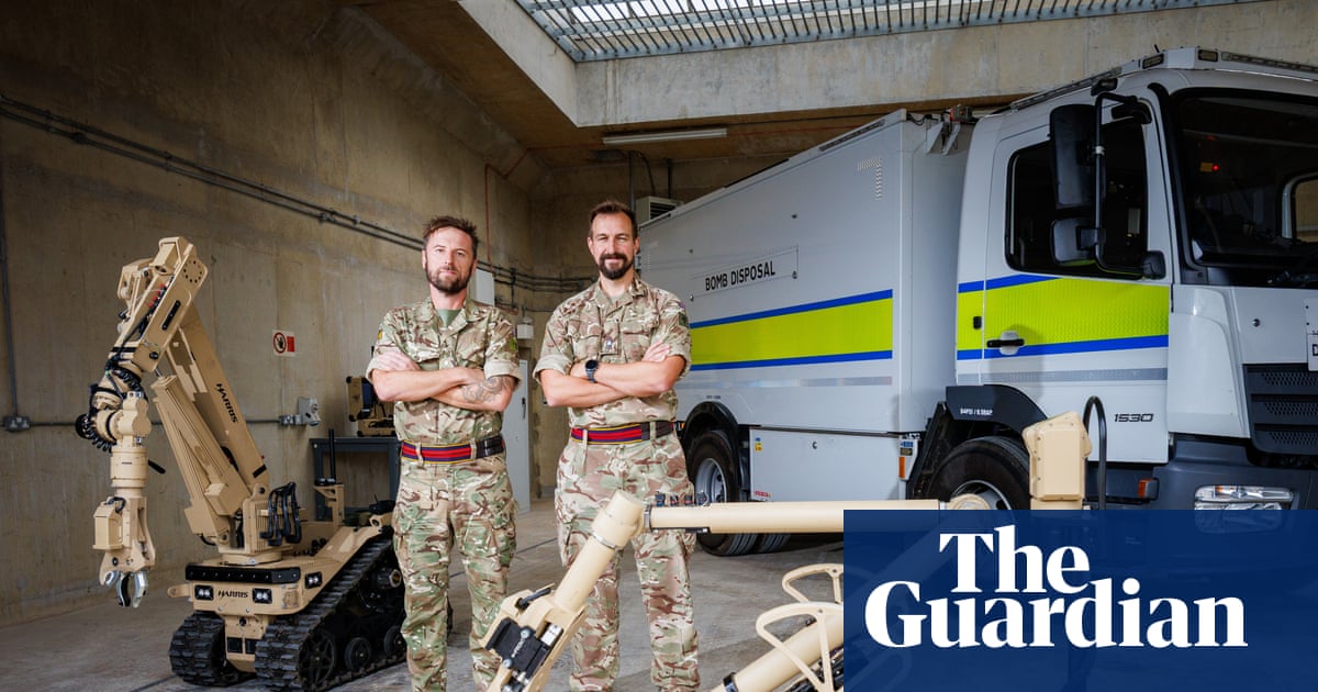 Bomb disposal experts handling a World War II bomb on a construction site in 2026